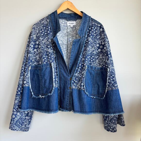 eesome Jackets & Blazers - ee:some Los Angeles Oversized Denim Jacket 100% Cotton Paisley Blue Western M